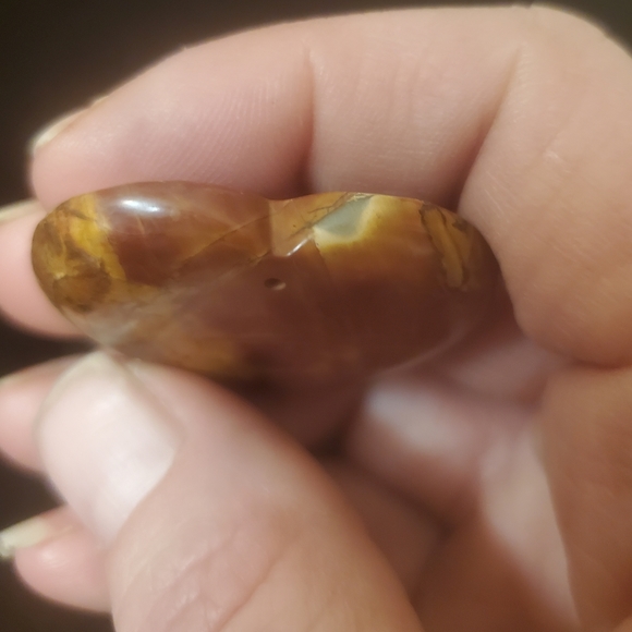 New Hand Carved Picasso Jasper Heart Shaped Pendant. - Picture 5 of 11